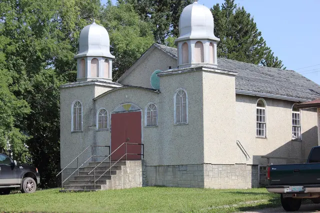 Ukrainian-style church with onion domes
